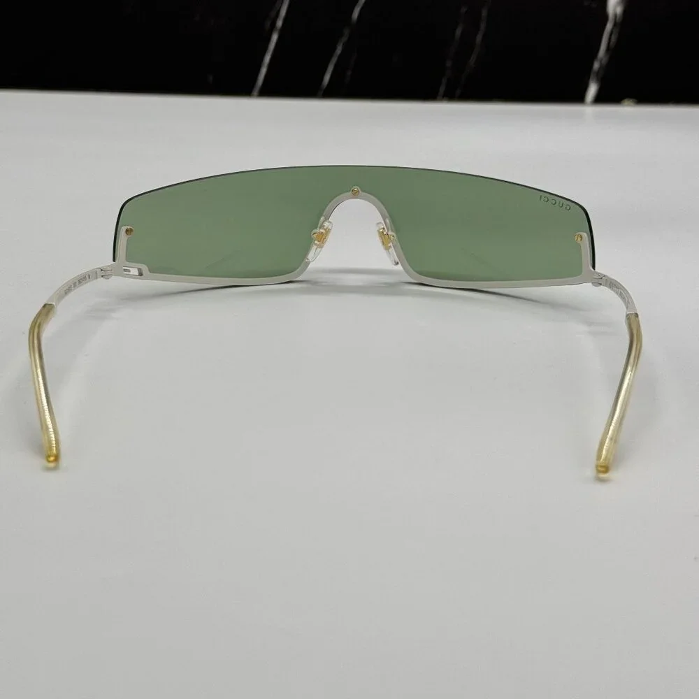 NEW GUCCI GG1561S 003 SHIELD IVORY GREEN UNISEX SUNGLASSES GUCCI